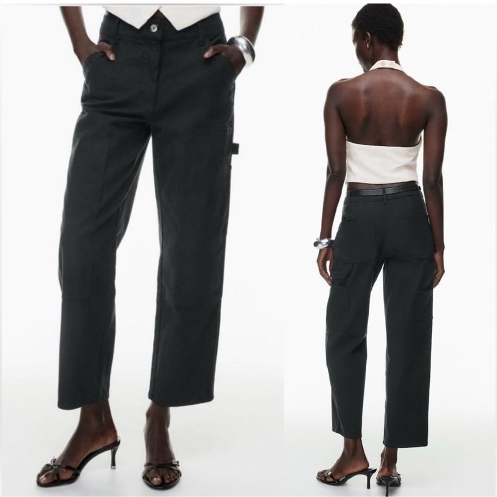 Aritzia Wilfred Free High Rise Black Utility Carpenter Painter Pant Size 2